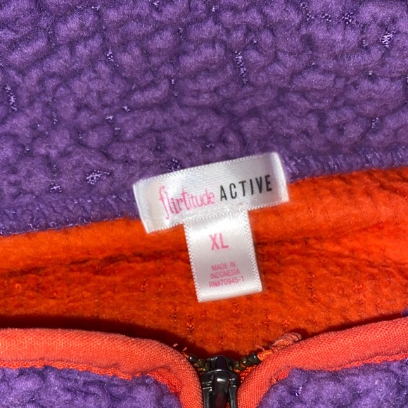 Flirtitude Kids' Orange and Purple Fleece Top - Picture 3 of 4
